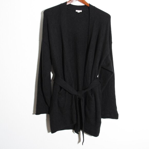 J. Crew 100% Cashmere Relaxed-Fit Open Cardigan Sweater Belted Size Medium Large - Picture 1 of 16